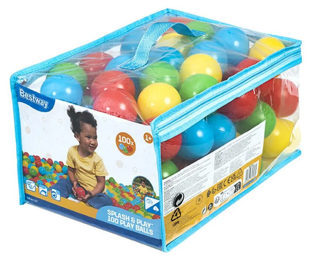 Balles Bestway 100 pièces multicolores pour parc et aire de jeux enfant