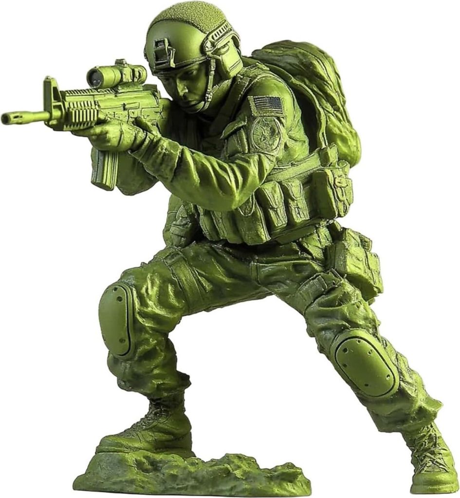 Elite-Kampfsoldat-Figur, grüne Militärstatue, Sammlerstück, Mini-Soldat-Statue für Schreibtischdekoration, Geschenk für Militärbegeisterte