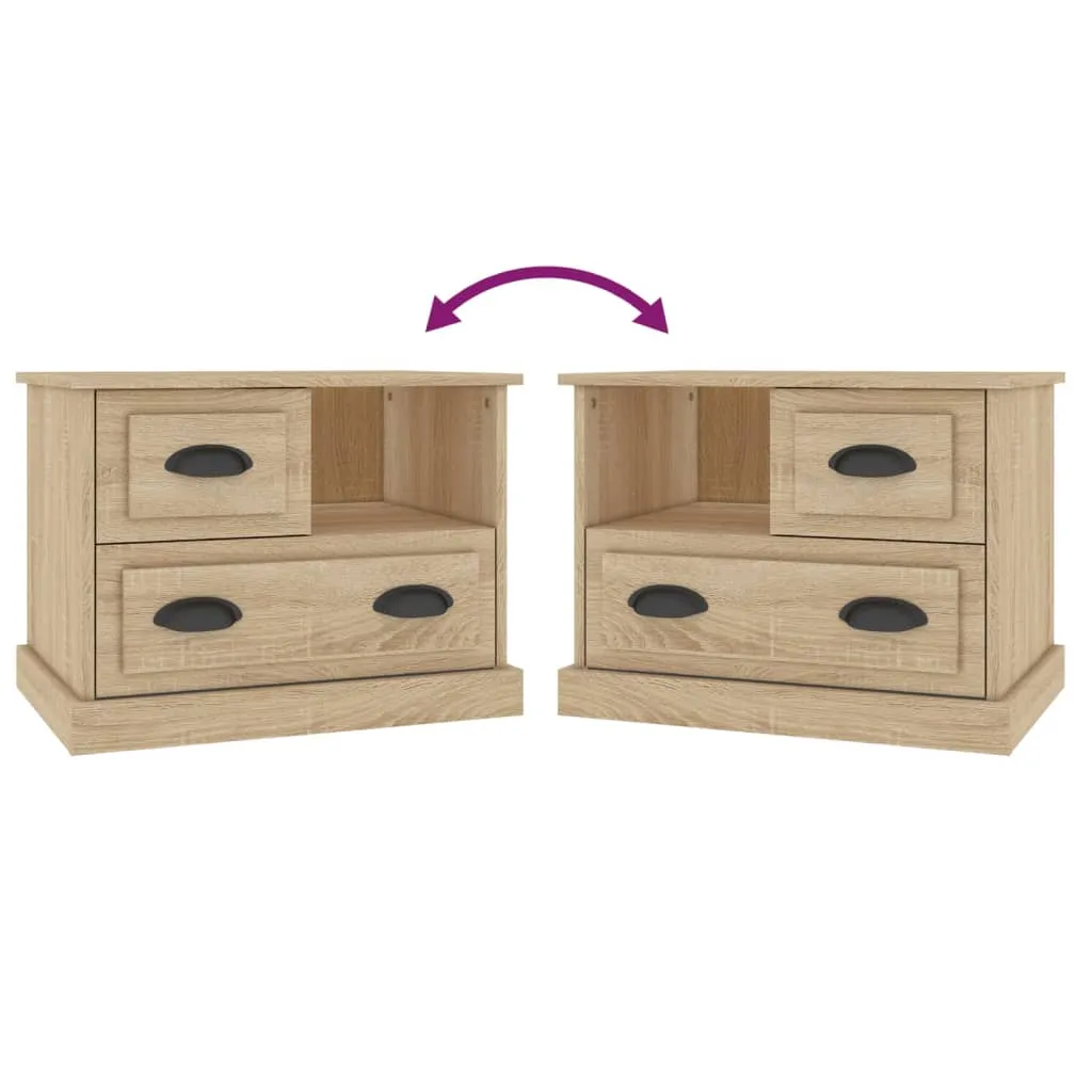 Table de Chevet Stable en Chêne Sonoma - Solution de Rangement Large 60cm - 10