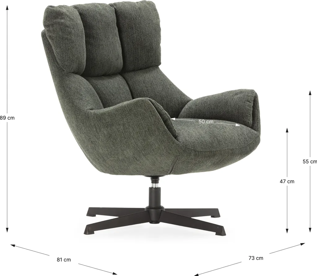Fauteuil Design Matelassé Gris et Métal Noir ODETTE CALICOSY - H89 cm - 12