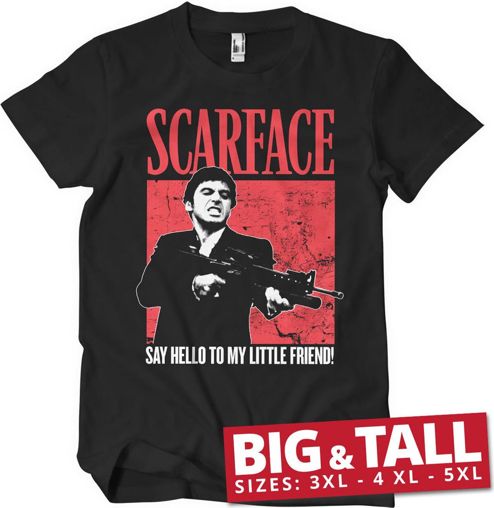 Say Hello To My Little Friend Big & Tall T-Shirt - 3XL - Black