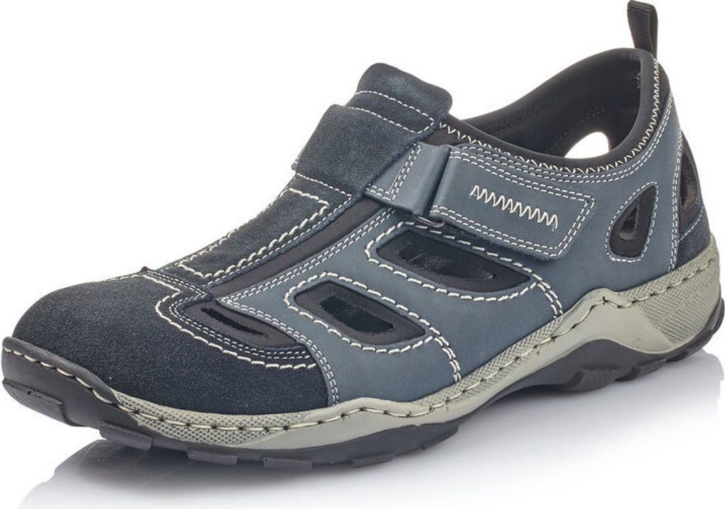 Rieker Herren Klett Halbschuh durchbrochen dunkelblau 44 Produktbild 50