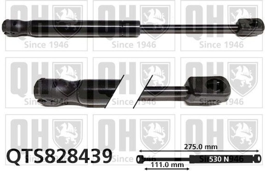QUINTON HAZELL QTS828439 Gasfeder Heckklappendämpfer für MAZDA 6 (GH) 275mm
