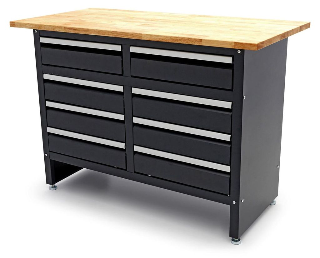 Piano di lavoro, banco metallico da 120 cm con 8 cassetti e Immagine del prodotto 