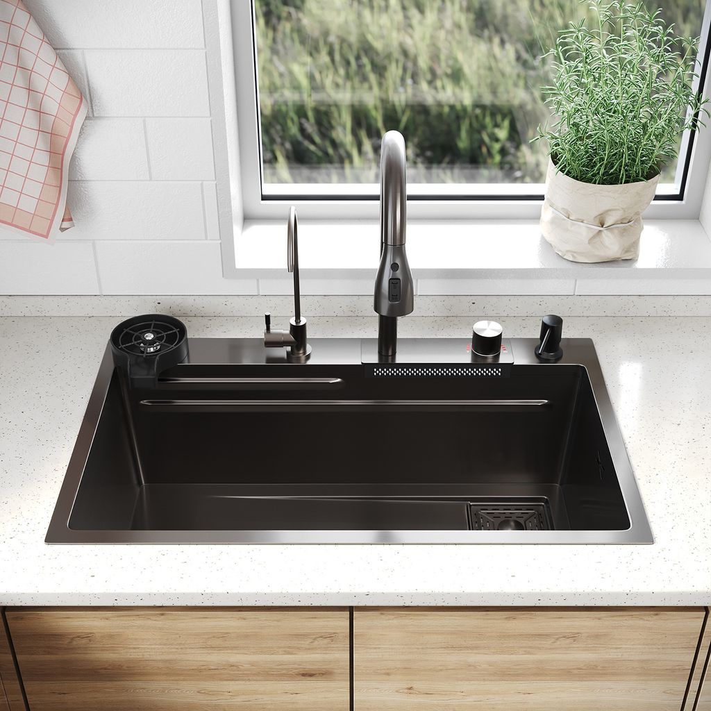 SONNI nerezový drez 75x45x23cm multifunkčný stĺp, vstavaný Obrázok produktu 10