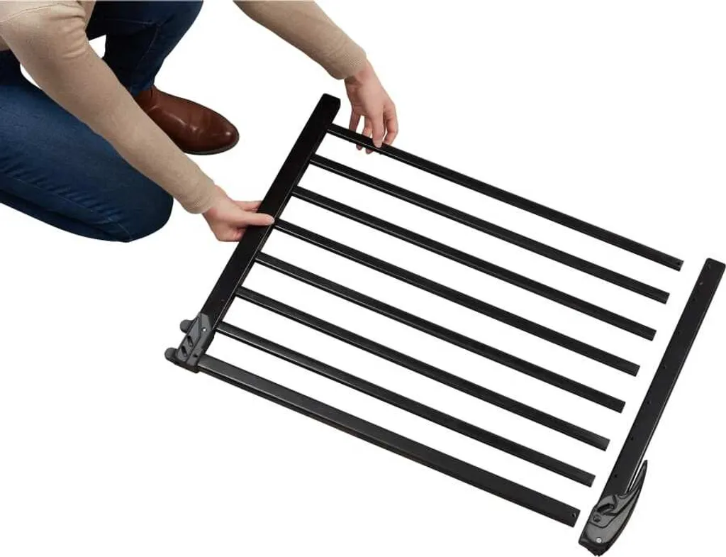 Barrière de Sécurité Enfant Extensible Noire Fixation Pression et Vis - 12