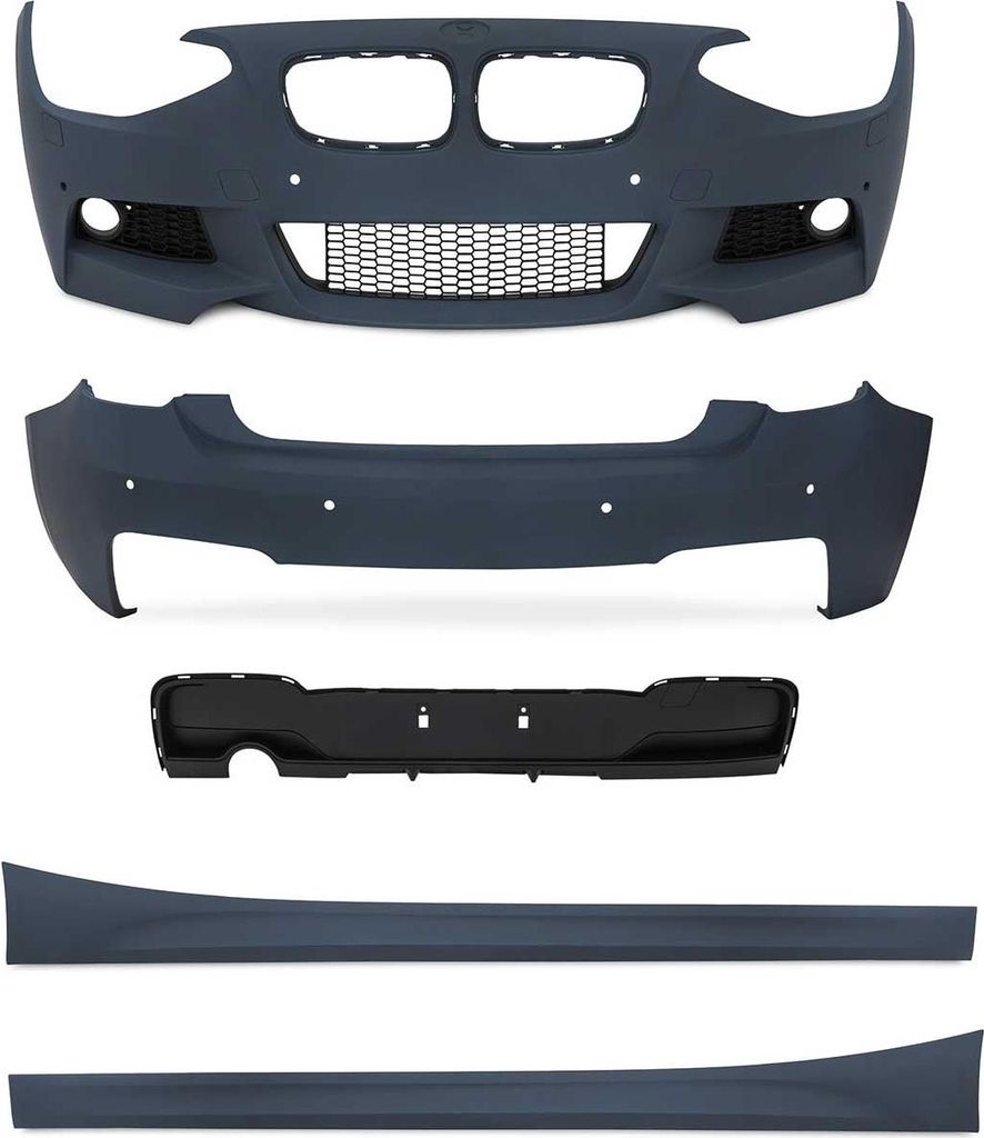JOM Stoßstangen Kit & Seitenschweller für BMW F20 5-türer 2011-2015 Schwarz