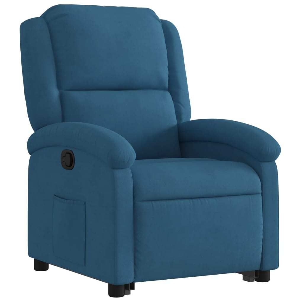 "2026 Aktion"Einzelsessel moderne - CLORIS - Relaxsessel - Polstersessel mit Aufstehhilfe Blau Samt - 71 x 86,5 x 99,5 cm - NeuMöbel9650501