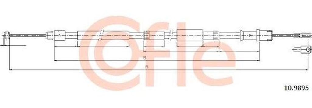 COFLE 10.9895 Seilzug, Handbremse OE 9064202985 kompatibel mit Vario, Sprinter
