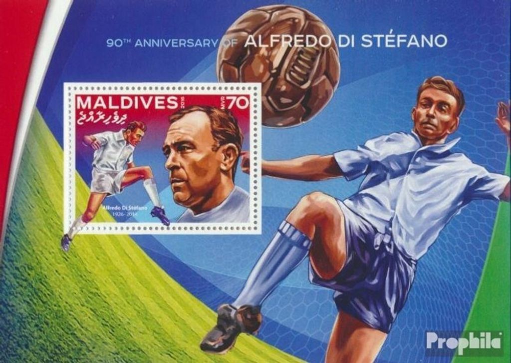 Briefmarken Malediven 2016 Mi Block 949 (kompl. Ausg.) postfrisch Alfredo di Stefano