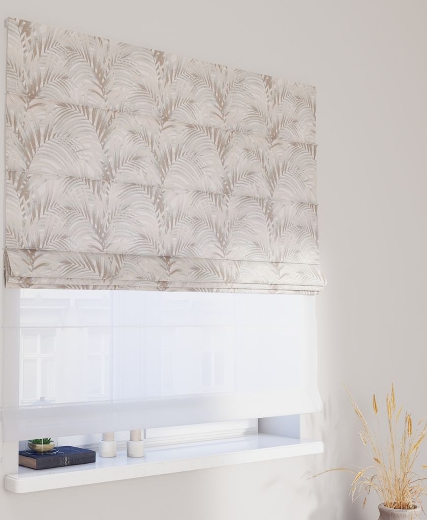 Dekoria Doppelraffrollo Duo, grau-beige, 160 x 170 cm