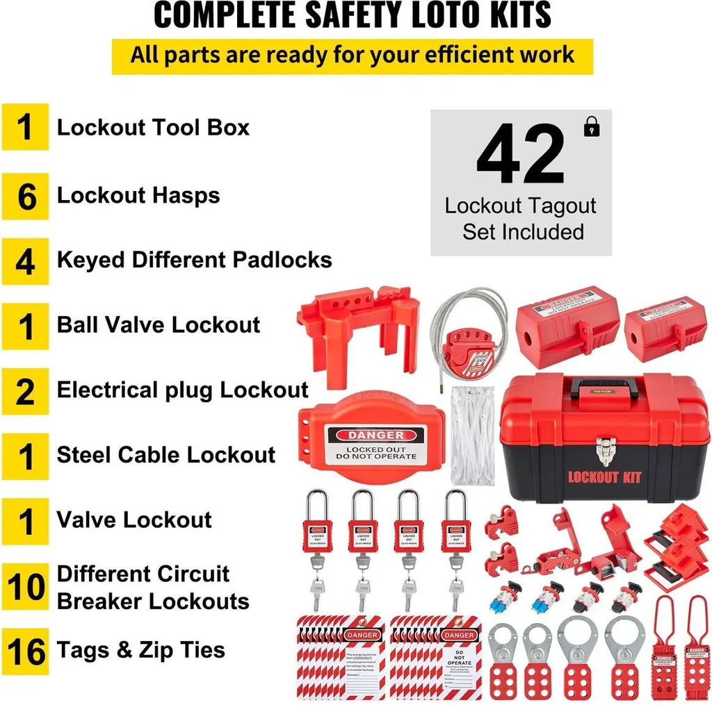 Kit loto électricité 42 pièces pour sécuriser la consignation usine