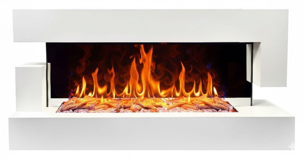 CHEMIN'ARTE - Elektrischer Wandkamin Quartz 3XL 152 cm – Weiß mit LED-Flammeneffekt, programmierbare Heizung, Fernbedienung