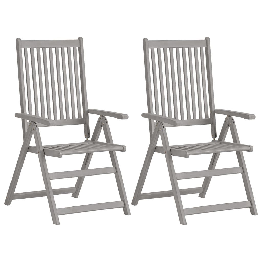 "SALE 2026"Stuhl Terrasse - Hochlehner Verstellbar 4er set - Balkonmöbel - Campingstuhl elegantes Design - mit Auflagen Massivholz Akazie - 57x69x...