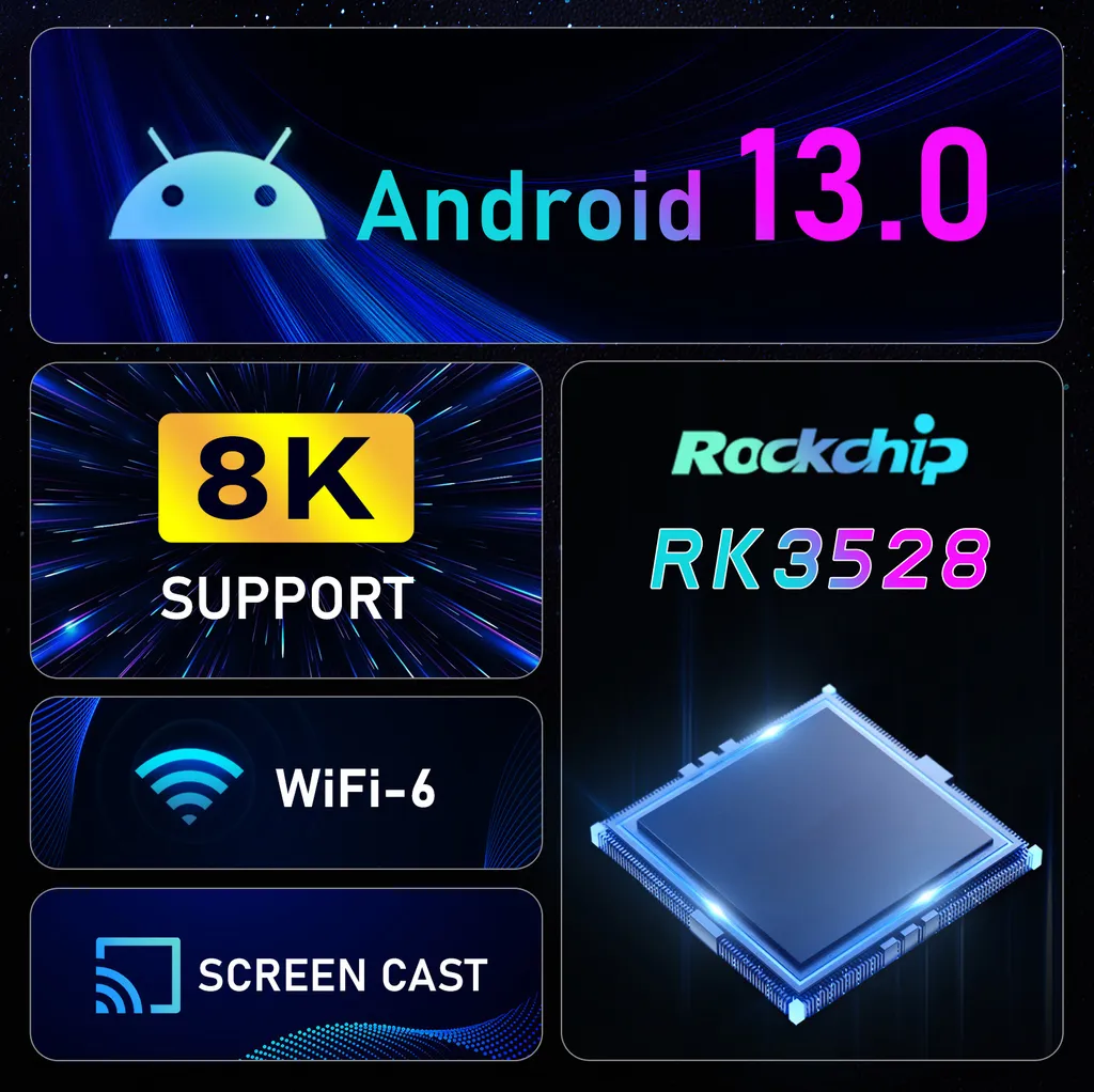 K98 PLUS Smart TV Box Android 13: 8K, RK3528, Bluetooth 5.0 - Design EU - 11