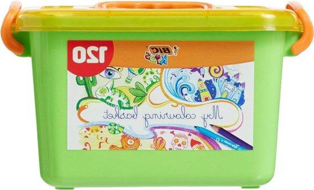 Fantasiekiste mit 120 Farben - Enthält 60 Farbstifte und 60 Wachsmalstifte in einer Kunstbox