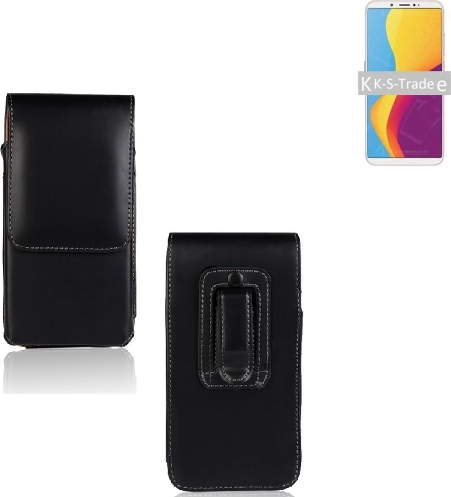 K-S-Trade Gürteltasche für Huawei Y6s Schutz Hülle Handy Hülle mit Magnetverschluss Holster in schwarz