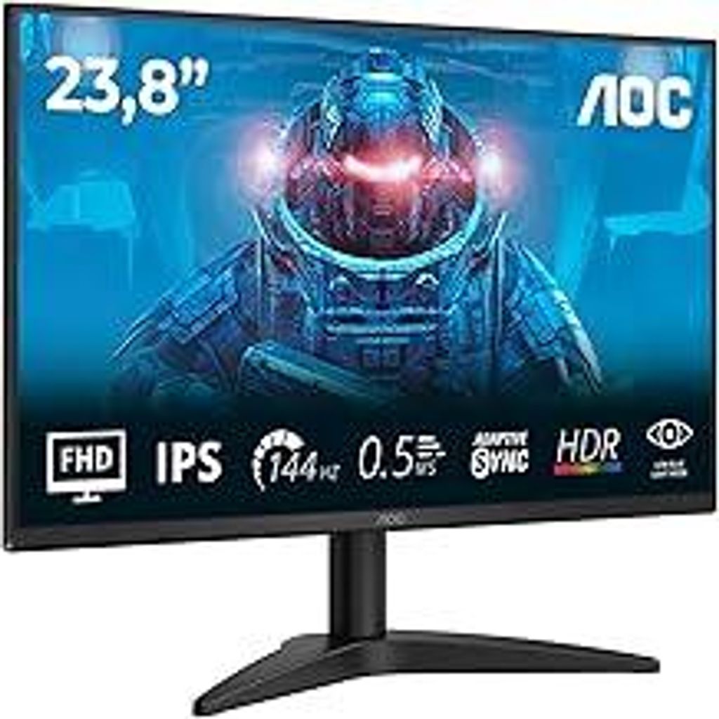 AOC 24B36X - 24 Zoll Full HD Gaming Monitor, 0,5 ms Reaktionszeit, Adaptyve Sync., 144 Hz (1920x1080, HDMI 1.4, DisplayPort 1.4) schwarz
