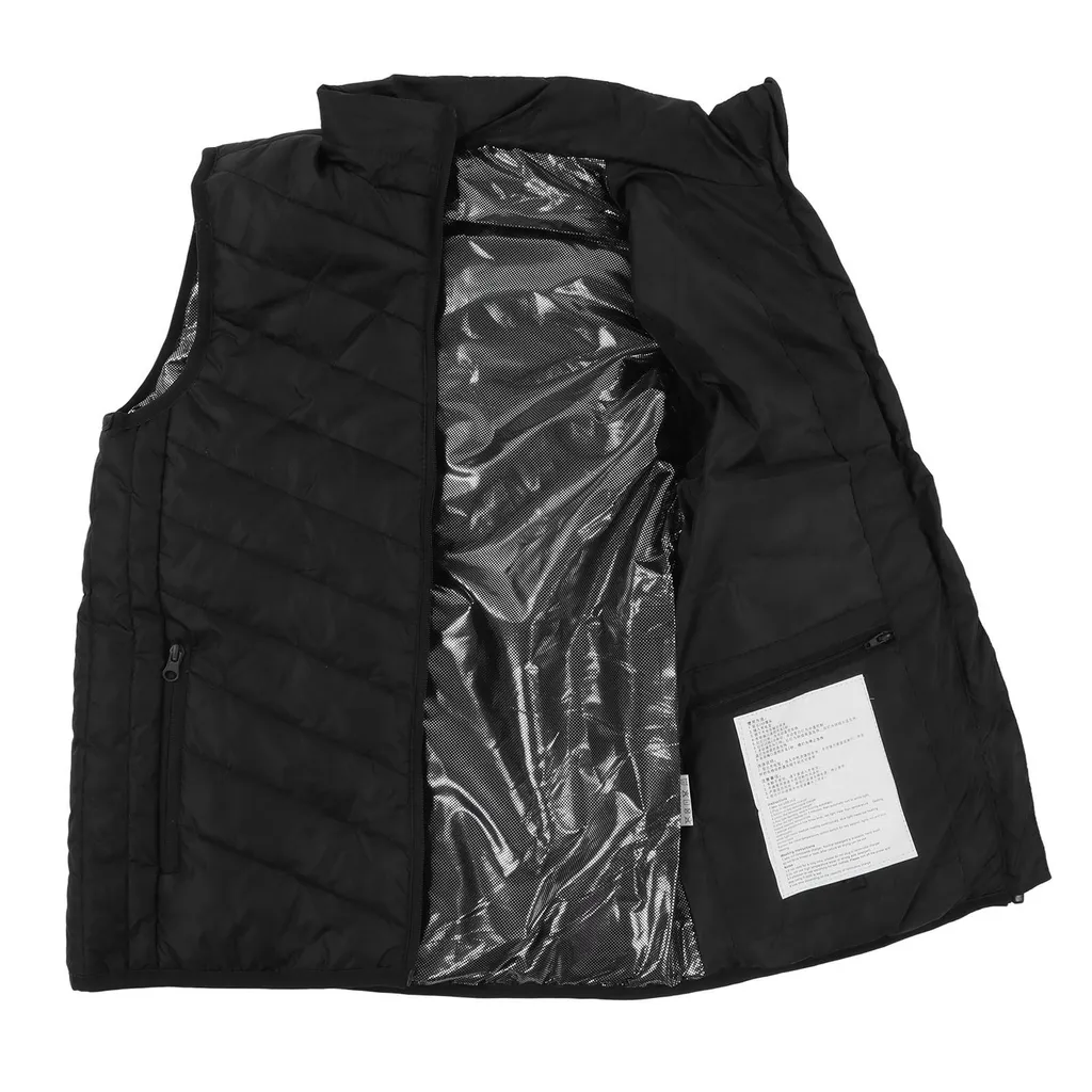 17 Area Gilet riscaldamento elettrico intelligente temperatura costante 4 Interruttore 3 Gear Smart riscaldato Vest (nero M) - 4