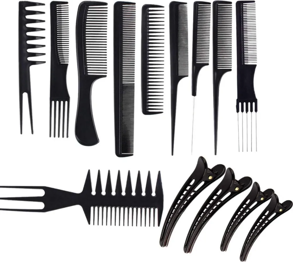 Évitez les nœuds avec ce lot de 10 peignes de coiffure et pinces de maintien