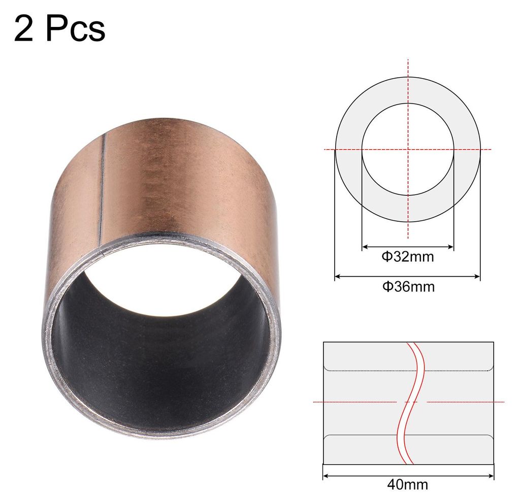 2 Stš¹ck Gleitlager Hš¹lse ?Distanzhš¹lse 32x36x40mm(IDxODxL?nge) Eingewickelt ?lfrei Buchsen