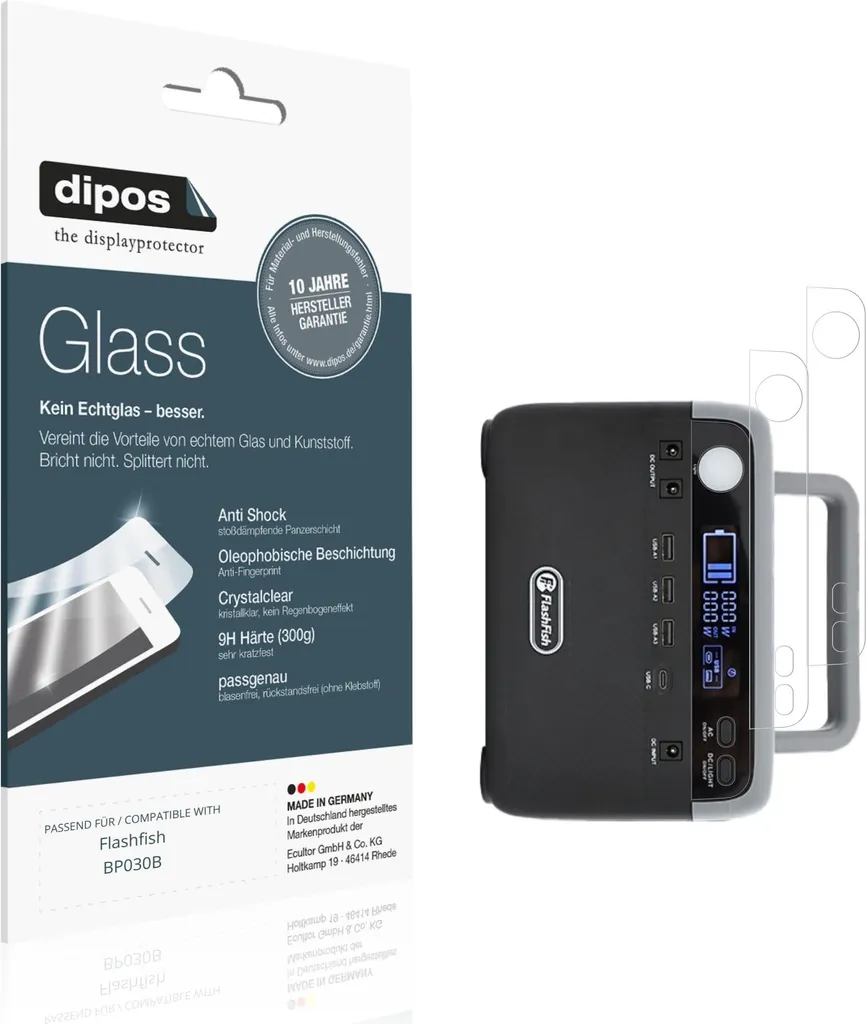 Pellicola Vetro 9H per Flashfish BP030B - Protezione Display dipos 2pz