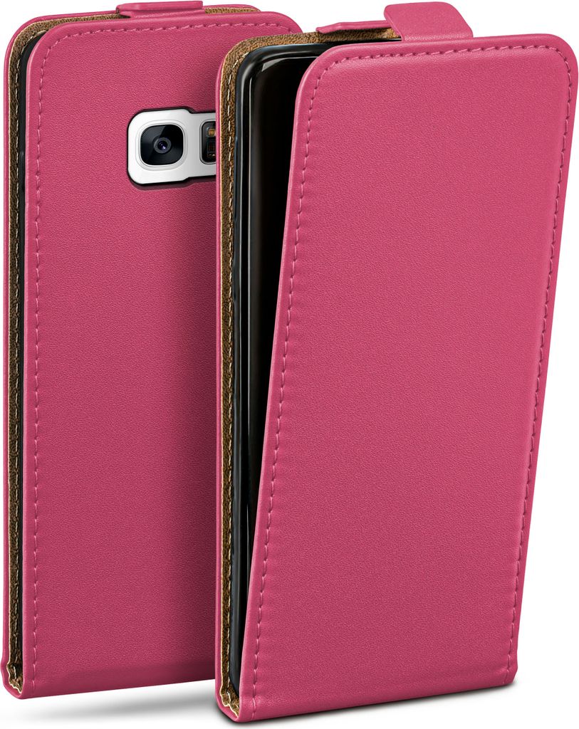 moex Flip Case kompatibel mit Samsung Galaxy S7 - Hülle mit 360 Grad Schutz, Pink