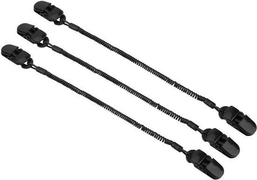 Schwarze 3-teilige Retainer-Hoedclip für Fischkleidung und Spiralschnur Zubehör für Fischkleidung und Schuhwerk