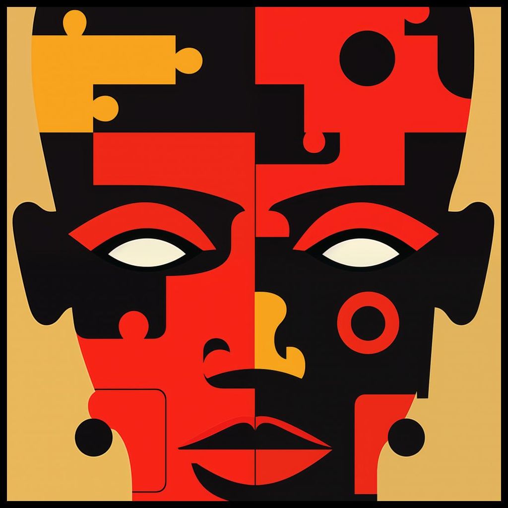 Plakat 70x70cm Puzzle der Identität