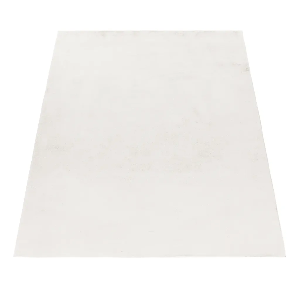 Tapis Salon Poils Longs 80x250 cm Crème Effet Fourrure Doux et Moelleux