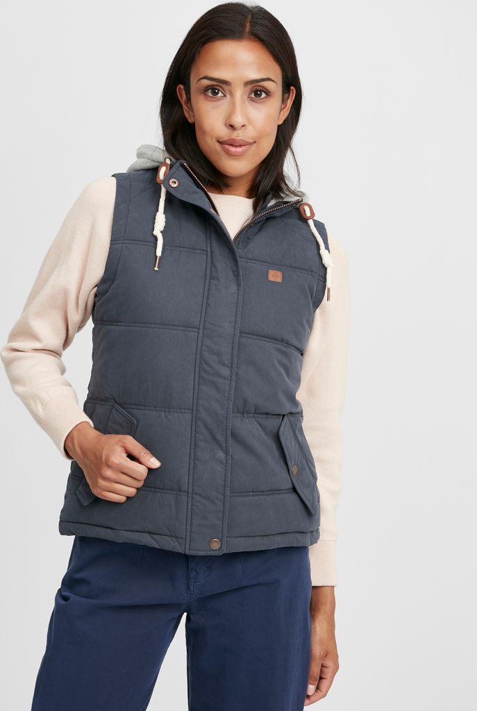 OXMO OXLewonda Damen Weste Steppweste Outdoor Weste mit Kapuze