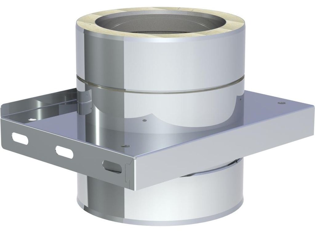 Jeremias DW-ECO 2.0 Grundplatte Zwischenstütze Edelstahl Ø 250mm doppelwandig mit 25mm Dämmung für Schornstein und Abgassystem