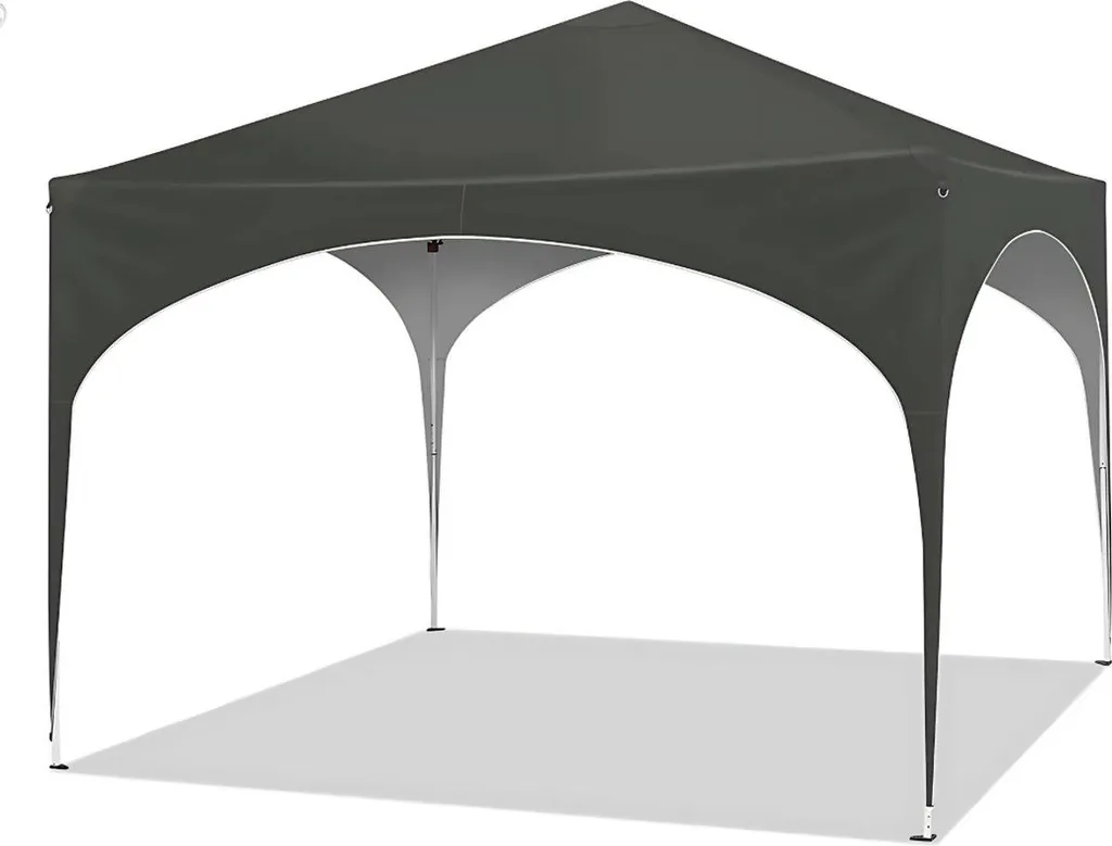 Tonnelle pliante 3x3m imperméable Gris : Montage rapide sans outils