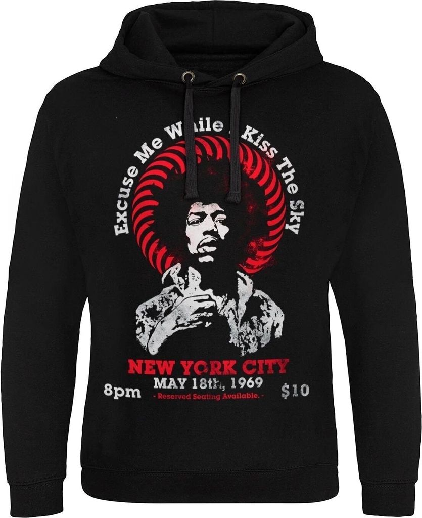 Jimi Hendrix Live In New York Epic Black 2XL Hoodie