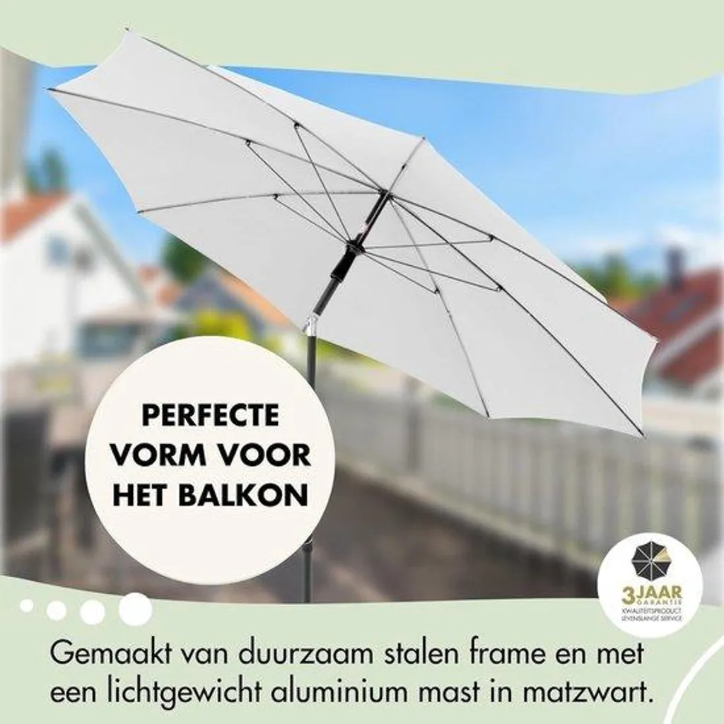 Parasol de jardin inclinable rond 2 mètres coloris anthracite pour balcon