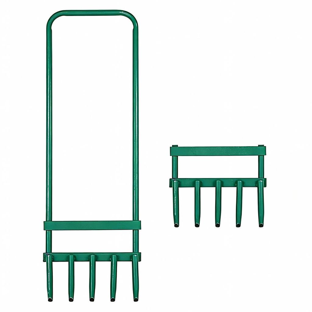Rasenlüfter aus Stahl, Hand Aerifizierer für effektive Rasenbelüftung, Aerifiziergabel Rasenspecht 26 cm