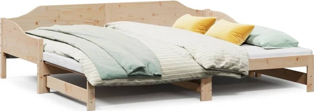 "Rabatt" Tagesbett Ausziehbar - 2-in-1-Tagesbett - 90x190 cm Massivholz Kiefer - Klassische Betten CC23709