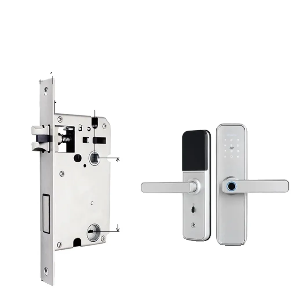 Serrure de porte intelligente à empreinte digitale 1805050 Argent WiFi