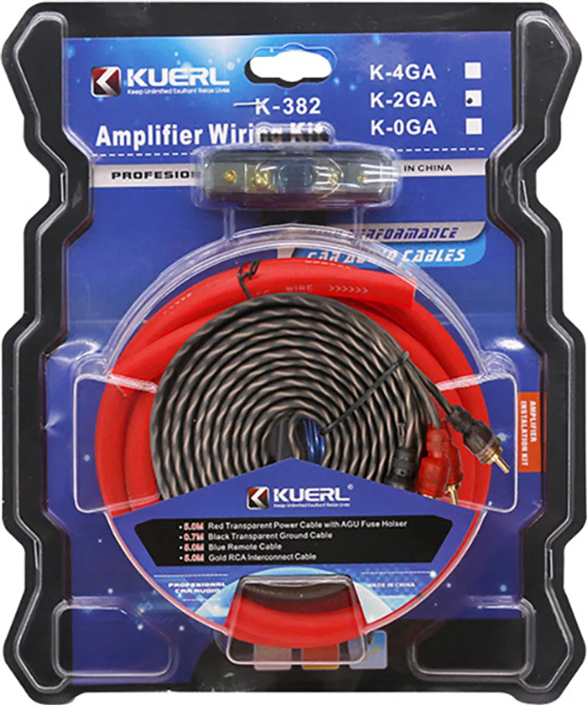 Kit Cablaggio Rosso 2 Gauge per Subwoofer Auto | Potenza Bruta