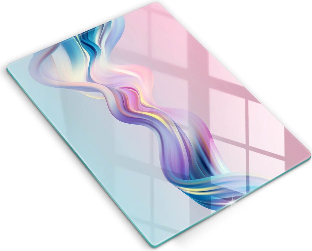 Glasschneideplatte - Herdabdeckplatte - 40x52 cm - Schneidebrett - Spritzschutz - Pastell Abstraktion
