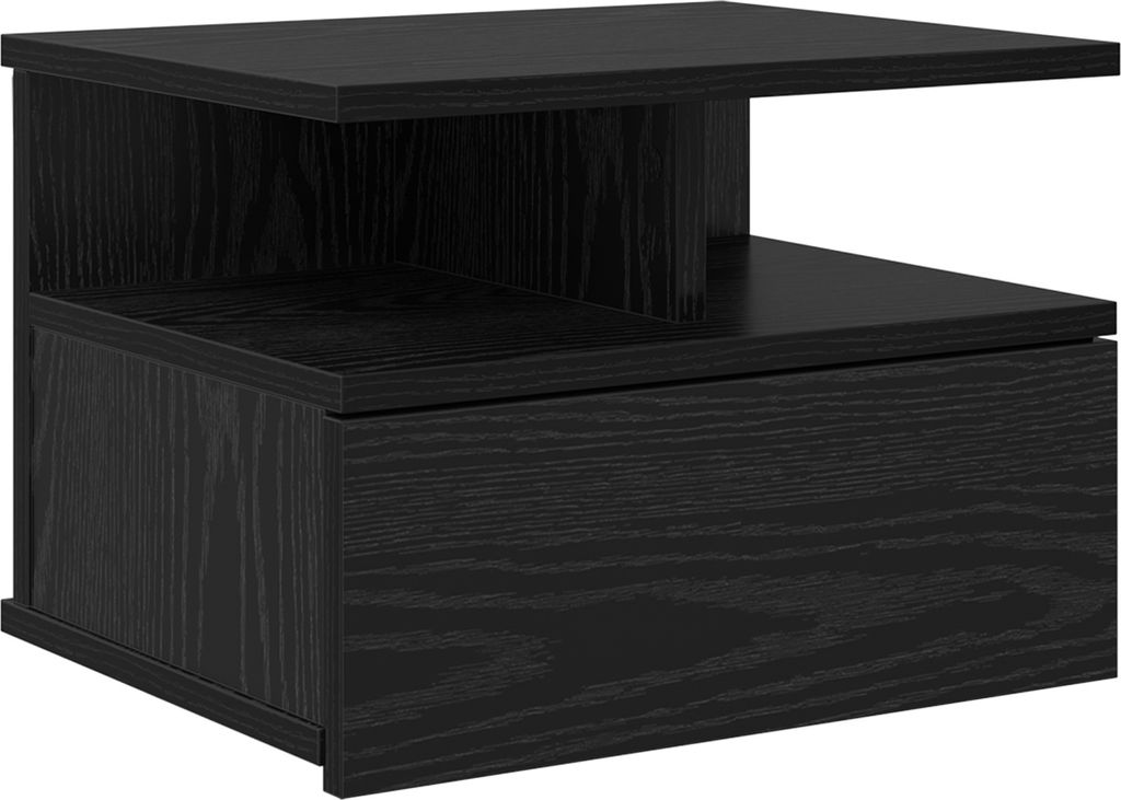 Eleganten-Stil Schwebender Nachttisch Schwarz Eiche 40x31x27 cm Holzwerkstoff - Nachttische & - schränke DE61141