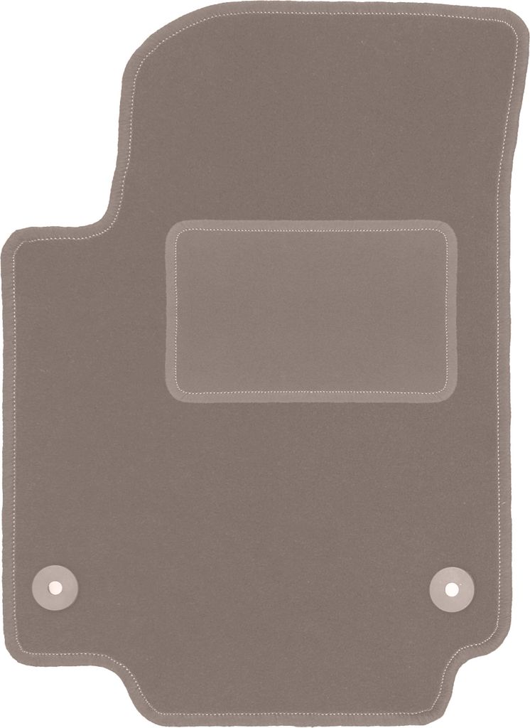 Fahrerfußmatte Velours beige passend für Volkswagen Up! (2011-, Schrägheck) – mit Befestigungen – passgenau