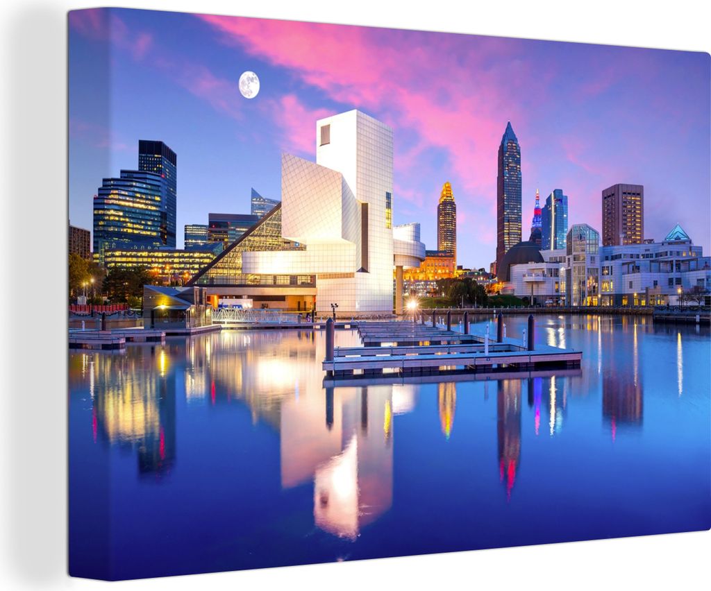 OneMillionCanvasses - Leinwandbilder - 150x100 cm, Wasser - Architektur - Stadt - Luft, Wandbilder Kunstdruck Wanddekoration - Foto auf Leinwand ...