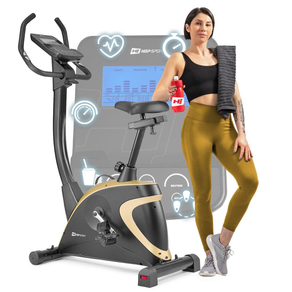 Hop-Sport Heimtrainer Fahrrad Host Gold - Ergometer mit Produktbild 