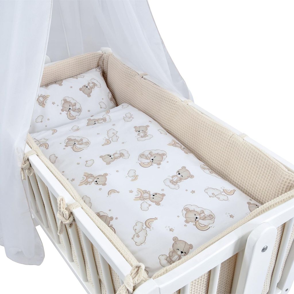 Baby-Delux Wiegenset Bettwäsche Set 6-tlg Waffelpique für Produktbild 