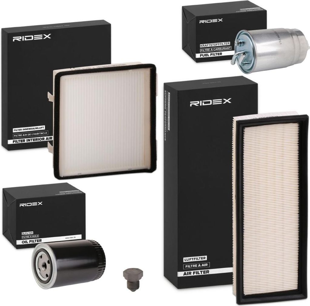 RIDEX Filterset Inspektionspaket Filtersatz für VW GOLF II (19E, 1G1) GOLF I (17) Jetta II (19E, 1G2, 165)