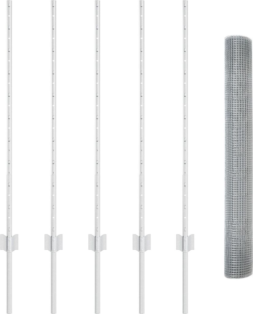 Möbel Gartenzaun-Set 2-teilig Verzinkter Stahl 10 x 1 m Langlebig - Zaunzubehör 3336327