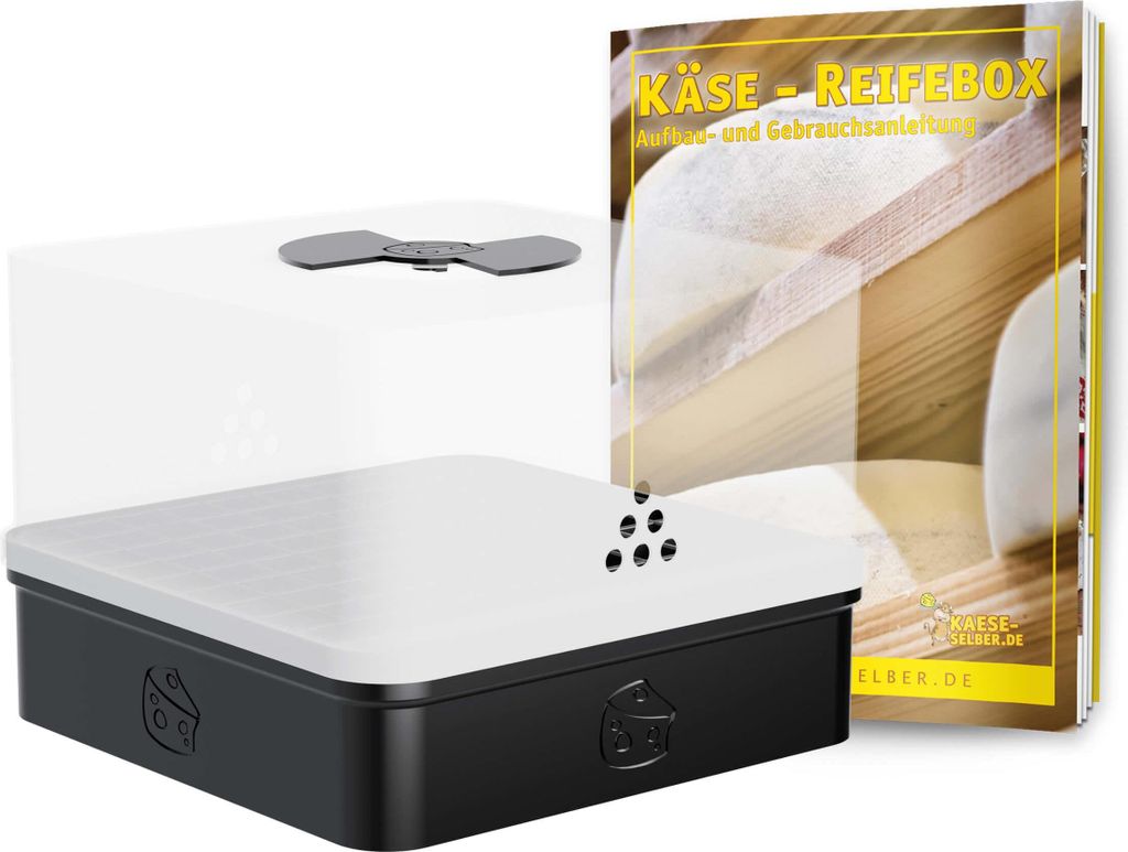 Käse-Reifebox 2.0, 23x23x16,5 cm, BPA-frei, Schwarz, mit Produktbild 
