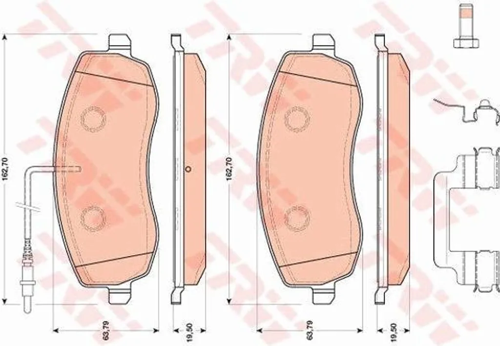 Plaquettes de frein TRW GDB1820 pour C8 et 807 - Pièce OE 425395