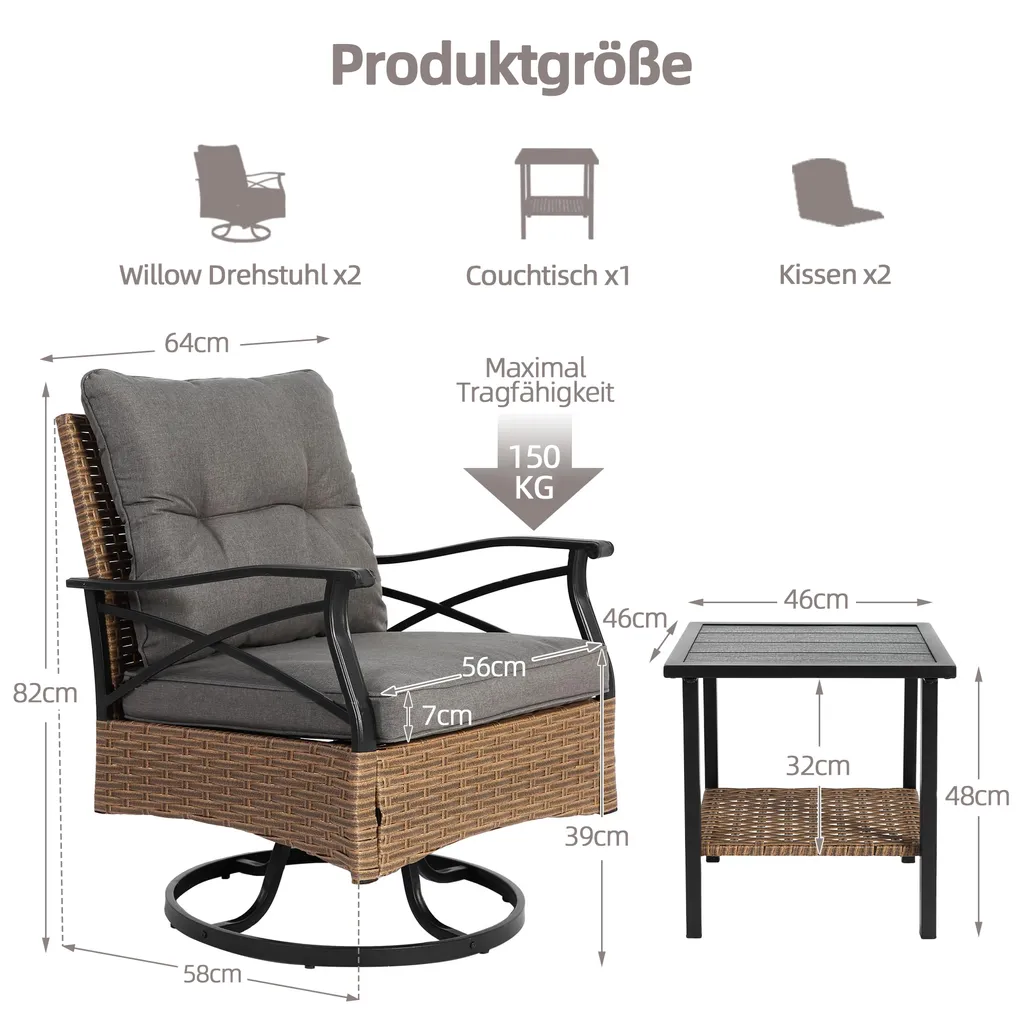 Solution gain de place pour balcon : ensemble de jardin pivotant et robuste - 8